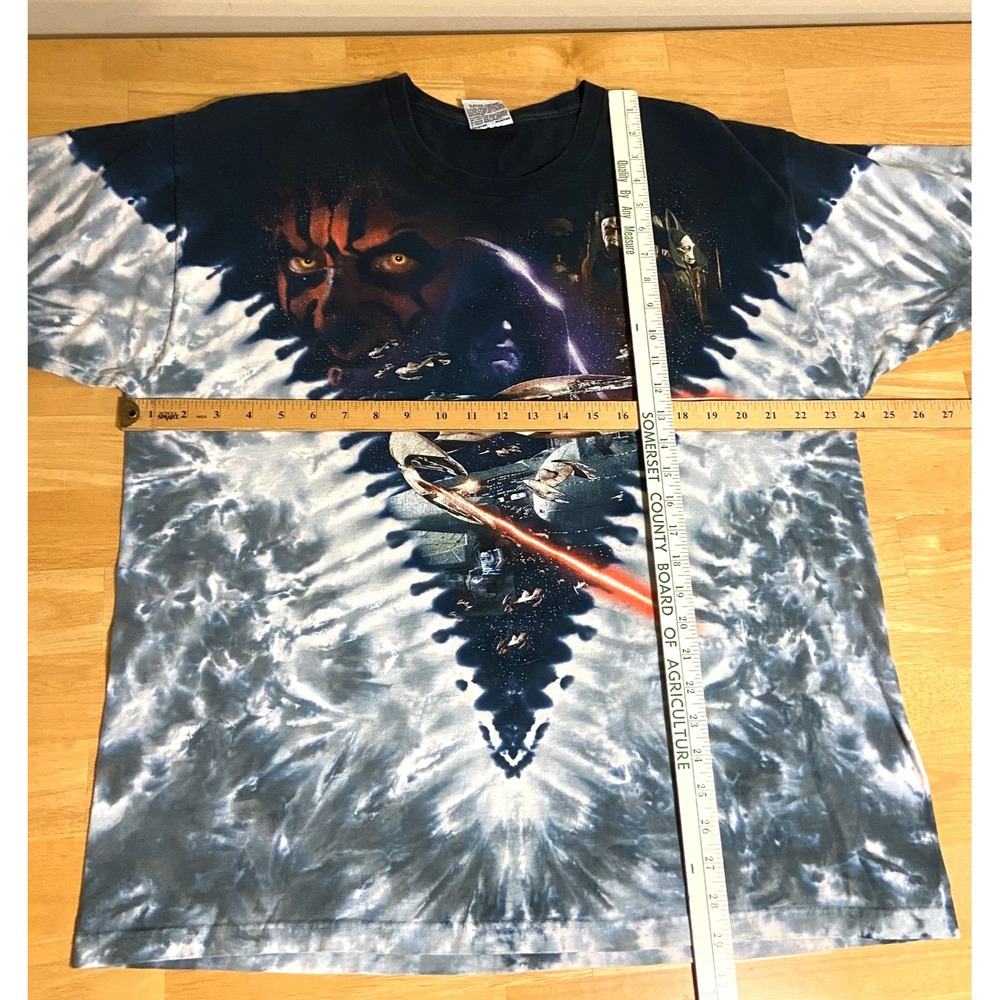 Vintage 1999 Liquid Blue Star Wars Episode 1 Tie Dye Tee Mens XL Darth Maul AOP - Picture 8 of 14